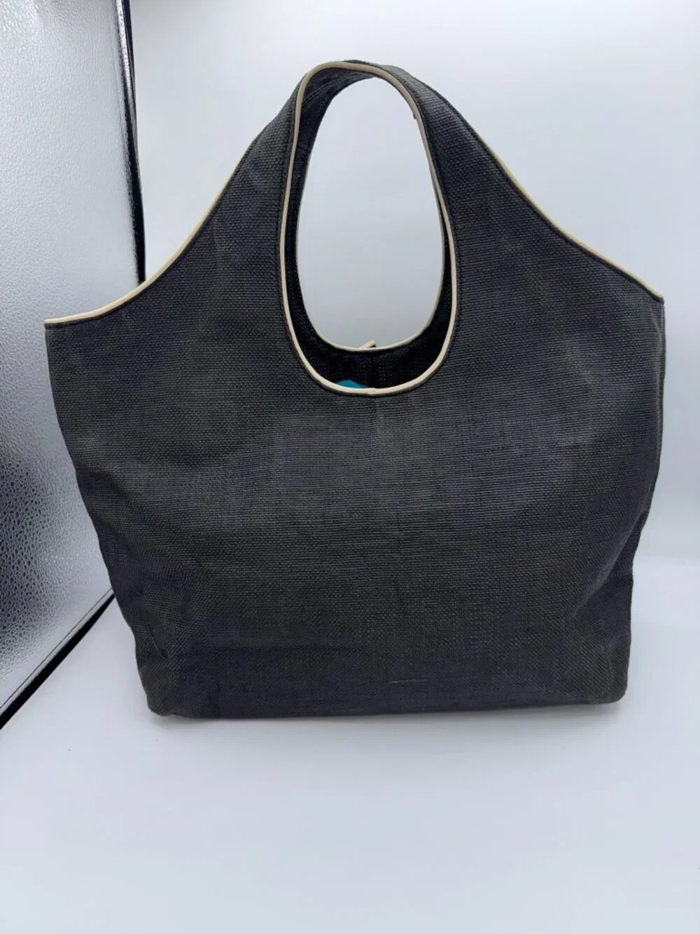 Kate Spade Black Canvas Bow Shoulder Bag Tote Purse - Picture 4 of 15